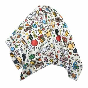 Cartoon Doodle Cat Grooming Wrap Soft Absorbent Pet Bath Towel Cream Multicolor